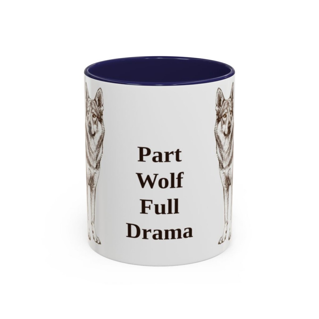 11oz Funny Czechoslovakian Vlciak Mug, Navy, front view