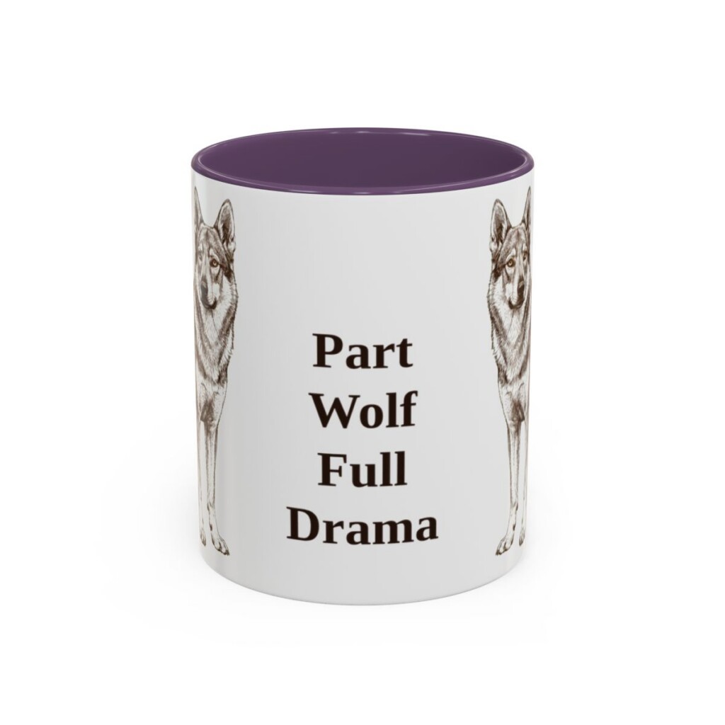 11oz Funny Czechoslovakian Vlciak Mug, Purple, front view