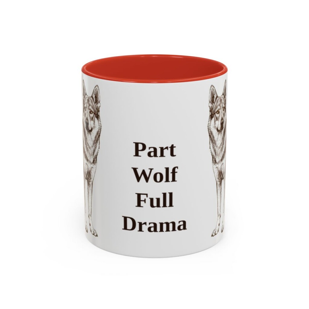 11oz Funny Czechoslovakian Vlciak Mug, Red, front view