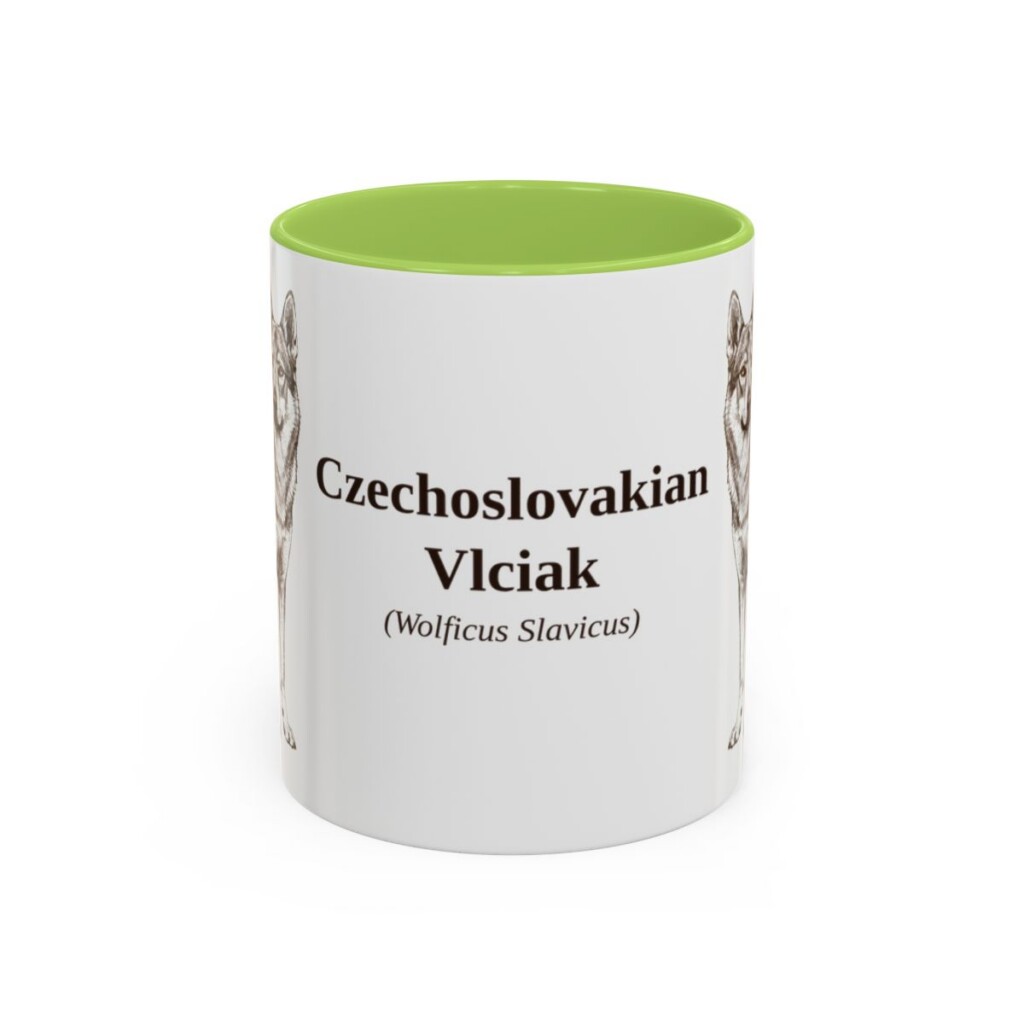 11oz Czechoslovakian Vlciak Latin Mug, Light Green, front view