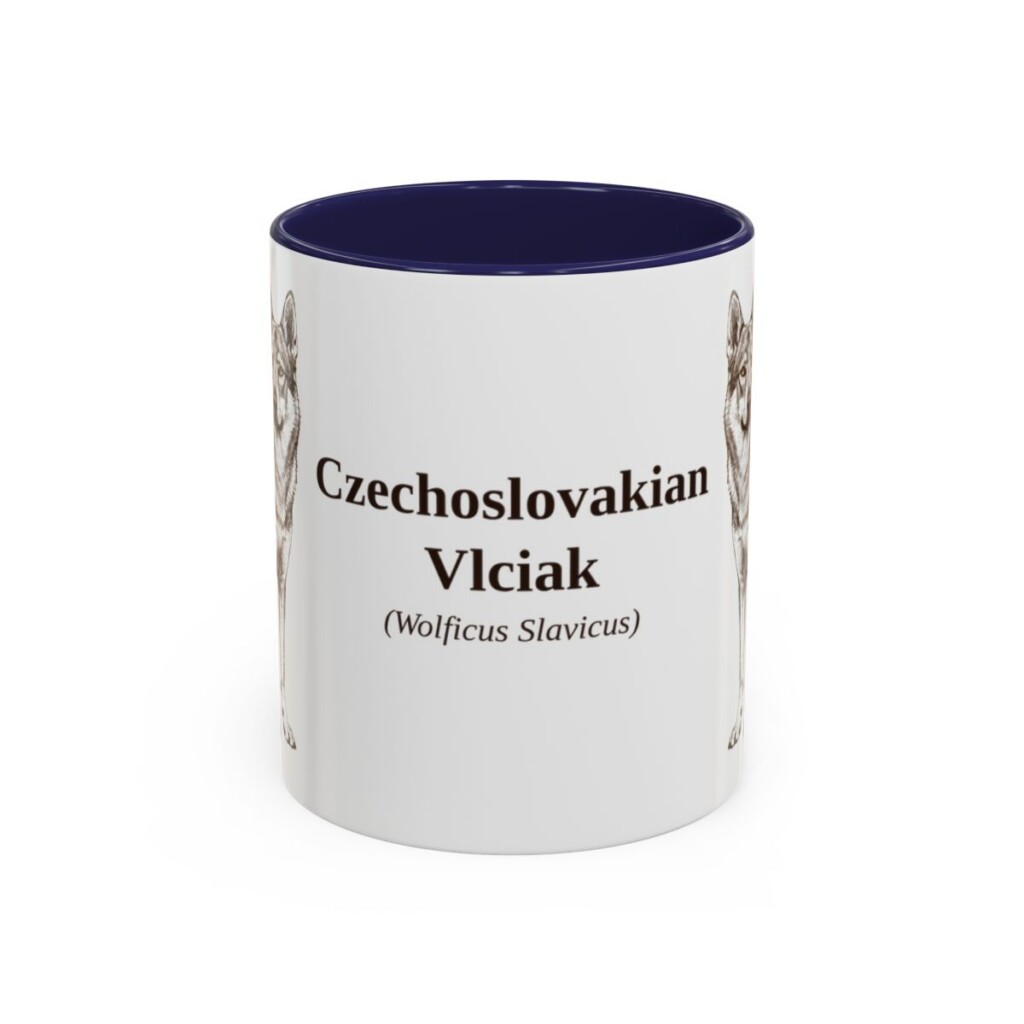 11oz Czechoslovakian Vlciak Latin Mug, Navy, front view