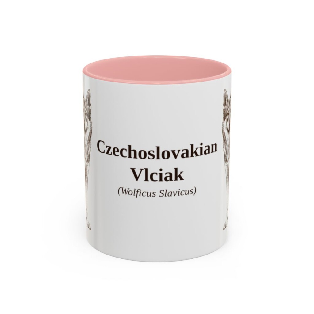 11oz Czechoslovakian Vlciak Latin Mug, Pink, front view