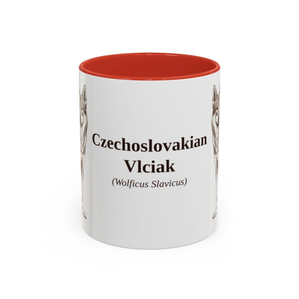 11oz Czechoslovakian Vlciak Latin Mug, Red, front view