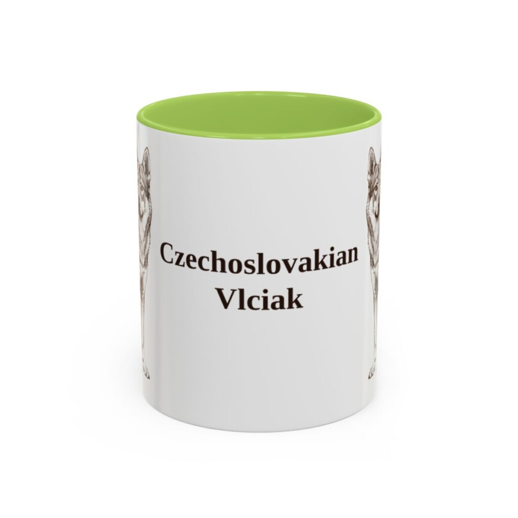 11oz Czechoslovakian Vlciak Mug, Light Green, front view