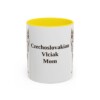 11oz Czechoslovakian Vlciak Dog Mom Mug, Yellow, front view
