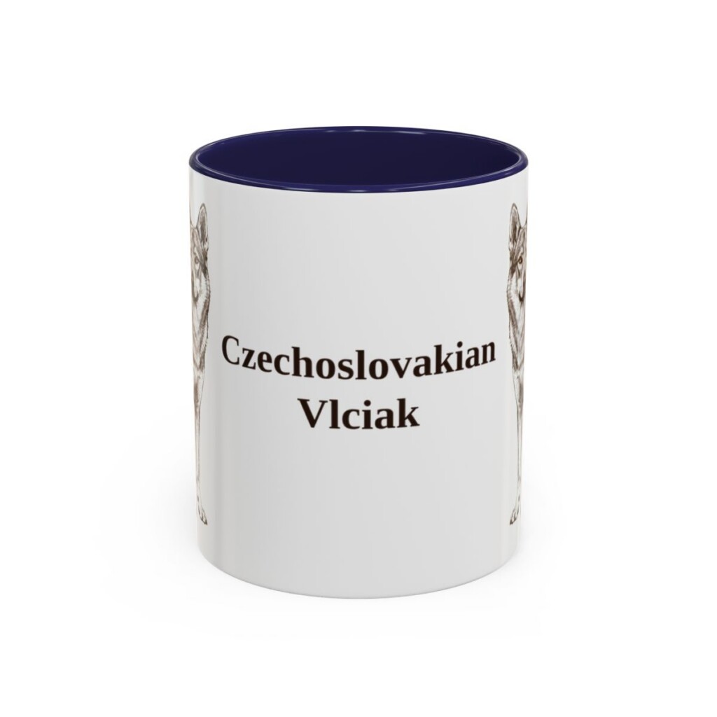 11oz Czechoslovakian Vlciak Mug, Navy, front view