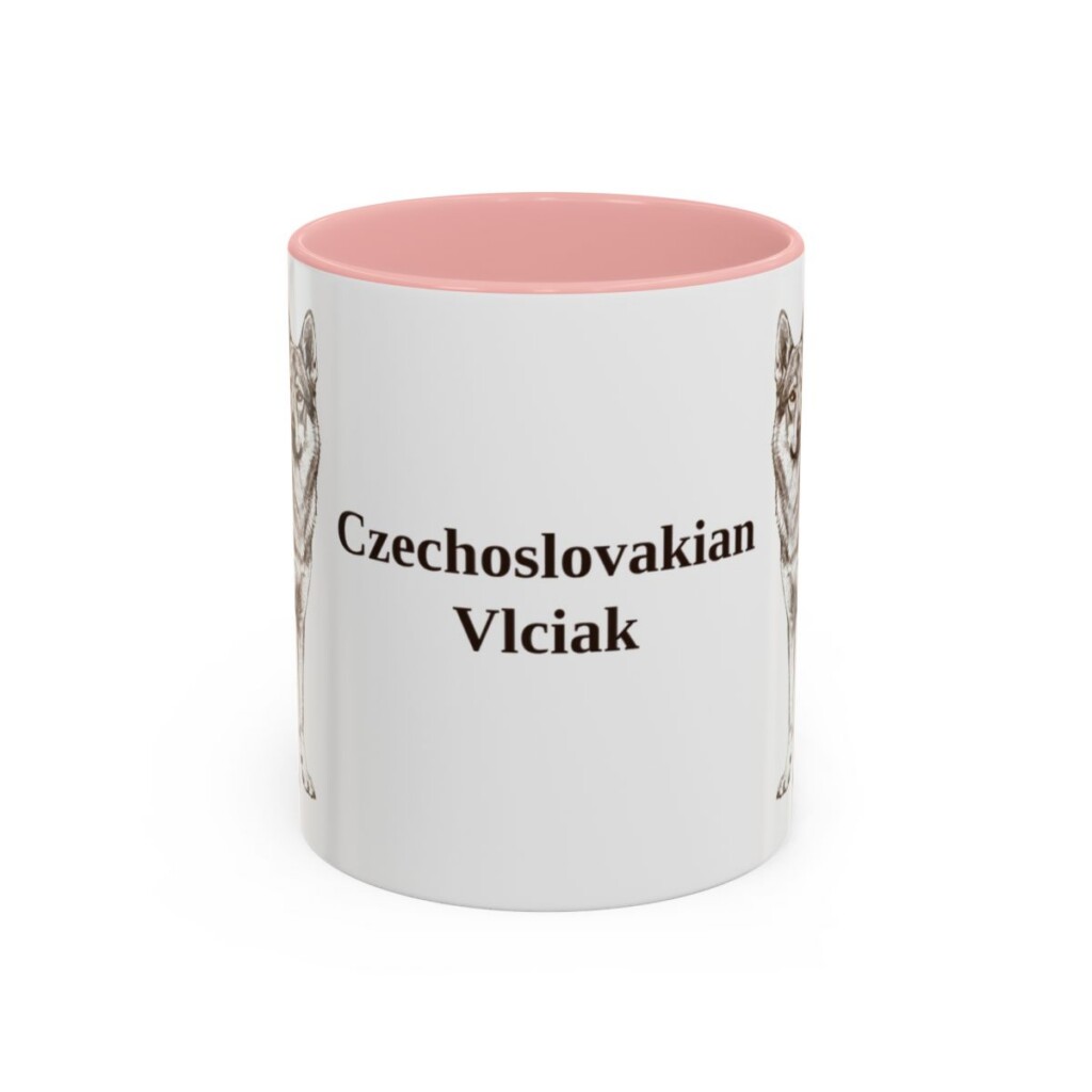 11oz Czechoslovakian Vlciak Mug, Pink, front view