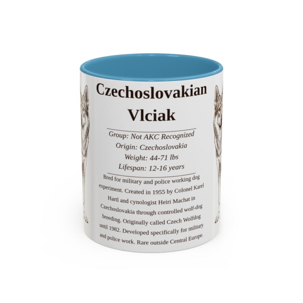 11oz Czechoslovakian Vlciak Mug, Light Blue, front view