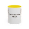 11oz Czechoslovakian Vlciak Mug, Yellow, front view