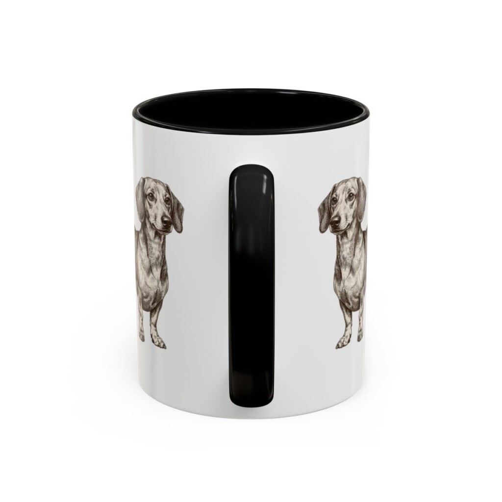 11oz Dachshund Mix Mug, Black, back view