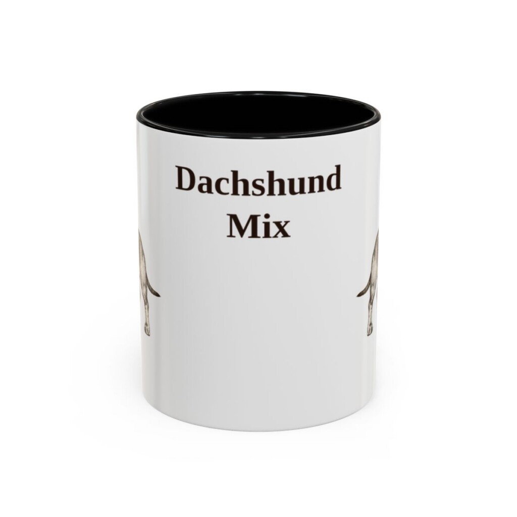 11oz Dachshund Mix Mug, Black, front view