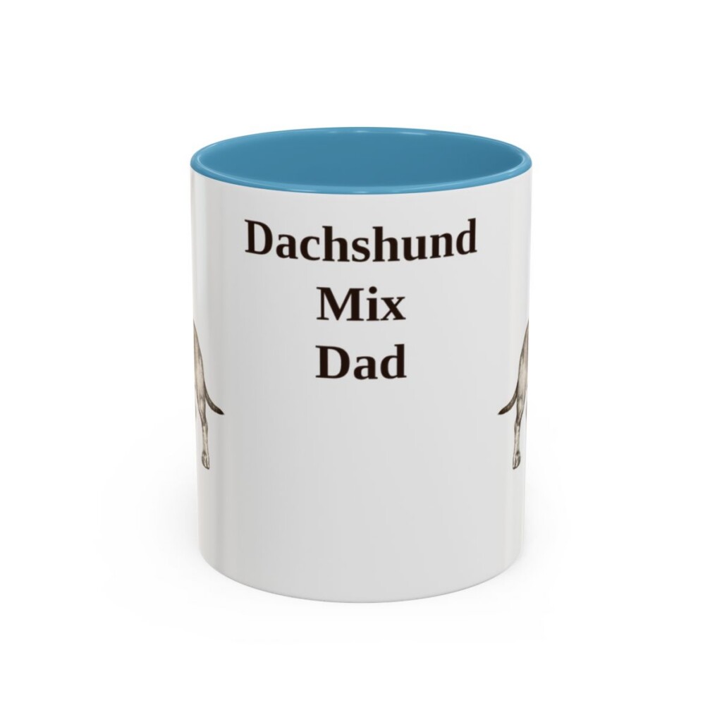11oz Dachshund Mix Dog Dad Mug, Light Blue, front view