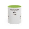 11oz Dachshund Mix Dog Dad Mug, Light Green, front view