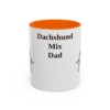 11oz Dachshund Mix Dog Dad Mug, Orange, front view