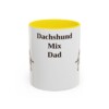 11oz Dachshund Mix Dog Dad Mug, Yellow, front view