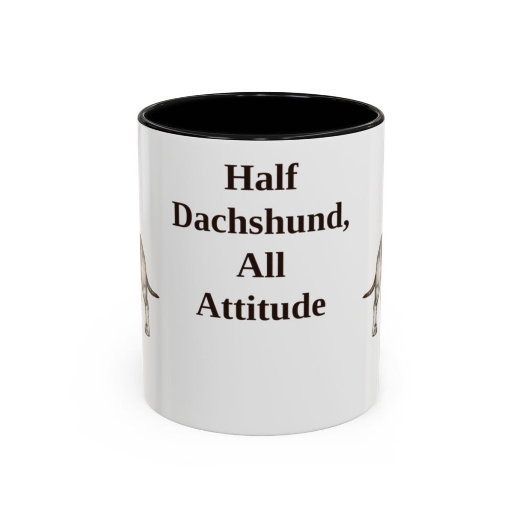 11oz Funny Dachshund Mix Mug, Black, front view