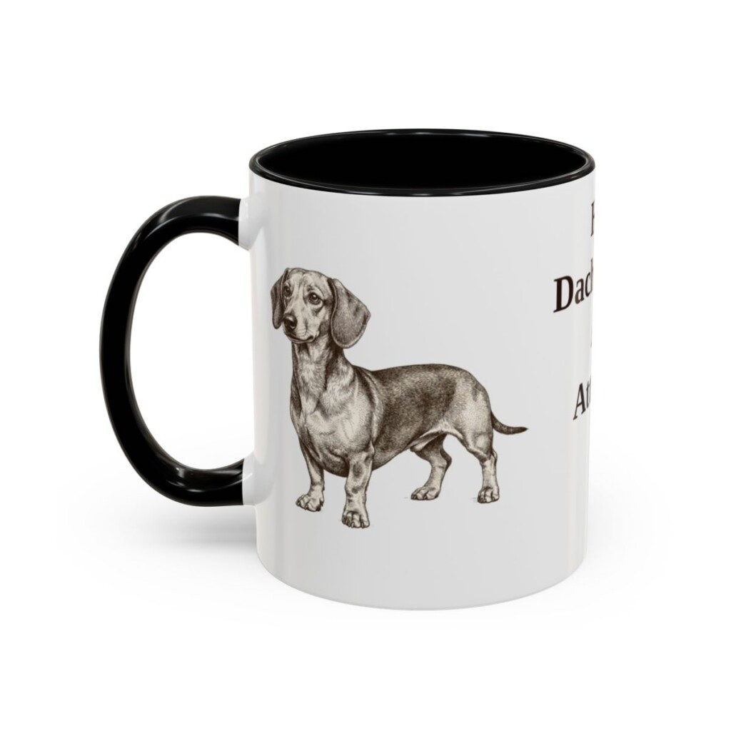 11oz Funny Dachshund Mix Mug, Black, left side view