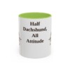 11oz Funny Dachshund Mix Mug, Light Green, front view