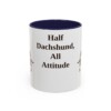 11oz Funny Dachshund Mix Mug, Navy, front view