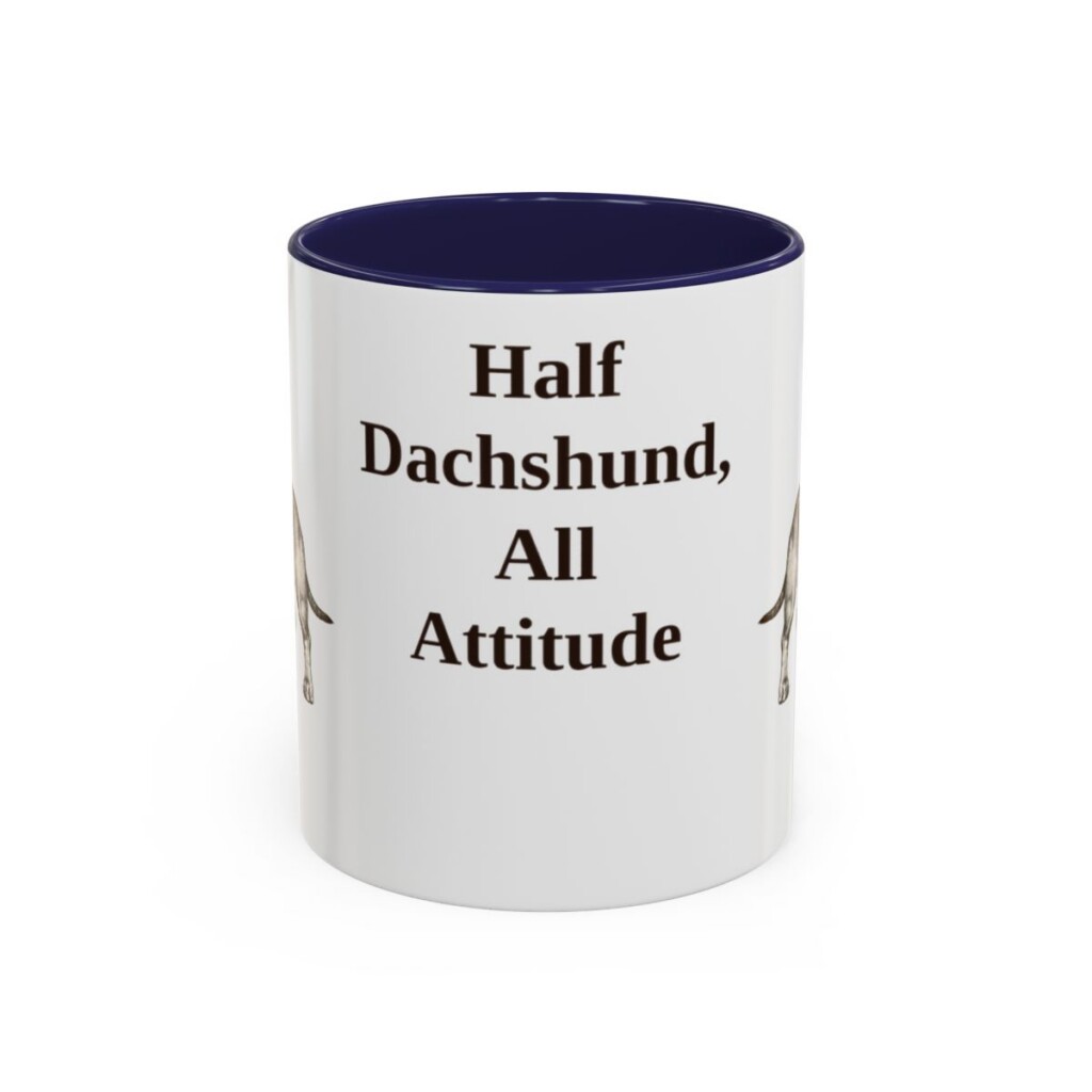 11oz Funny Dachshund Mix Mug, Navy, front view