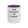 11oz Funny Dachshund Mix Mug, Purple, front view