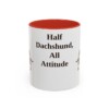 11oz Funny Dachshund Mix Mug, Red, front view