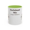 11oz-dachshund-mix-mug-latin-light-green 11oz Dachshund Mix Latin Mug, Light Green, front view