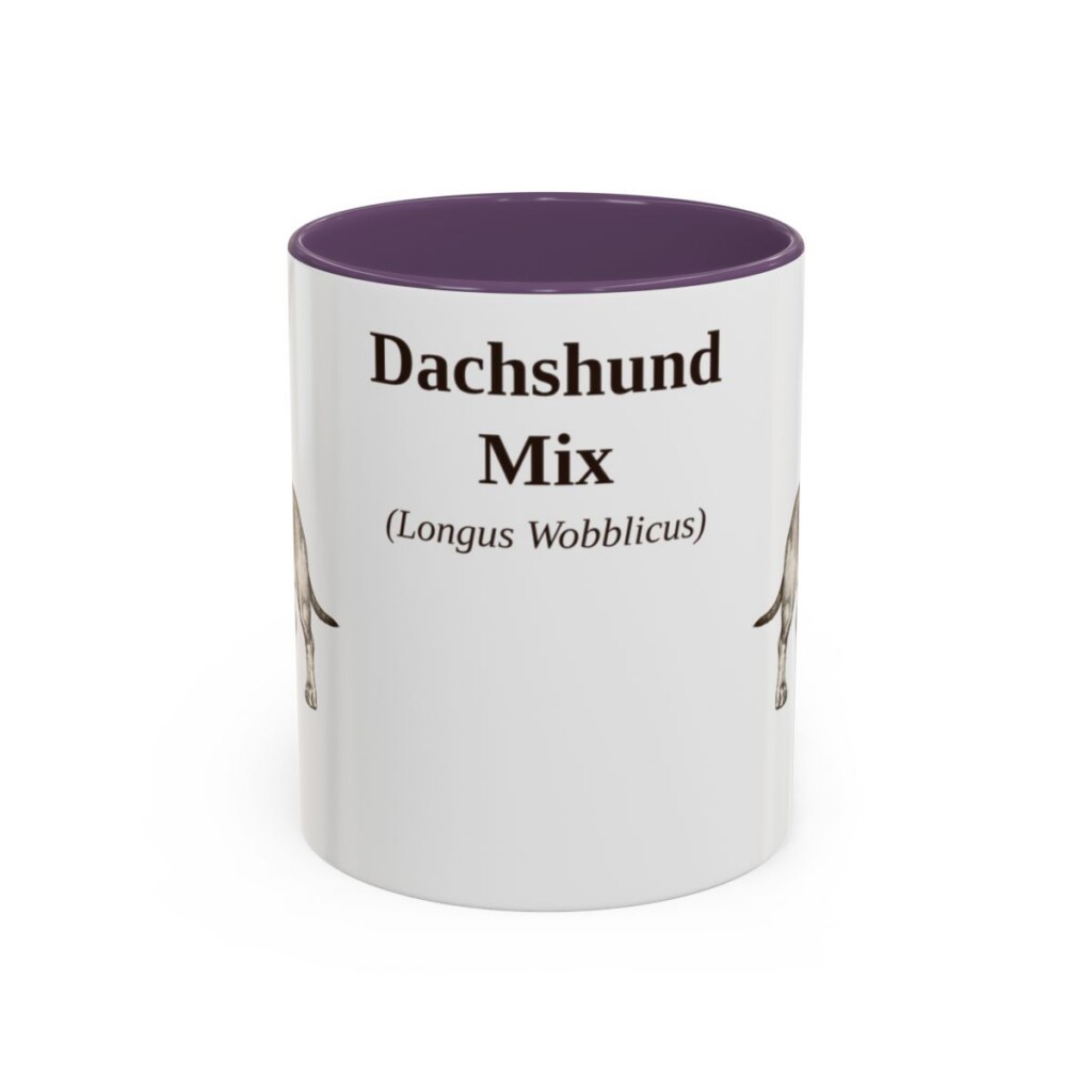 11oz-dachshund-mix-mug-latin-purple 11oz Dachshund Mix Latin Mug, Purple, front view