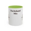 11oz Dachshund Mix Mug, Light Green, front view