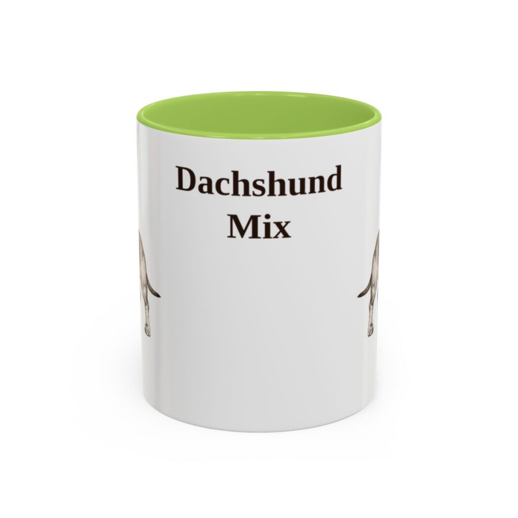 11oz Dachshund Mix Mug, Light Green, front view