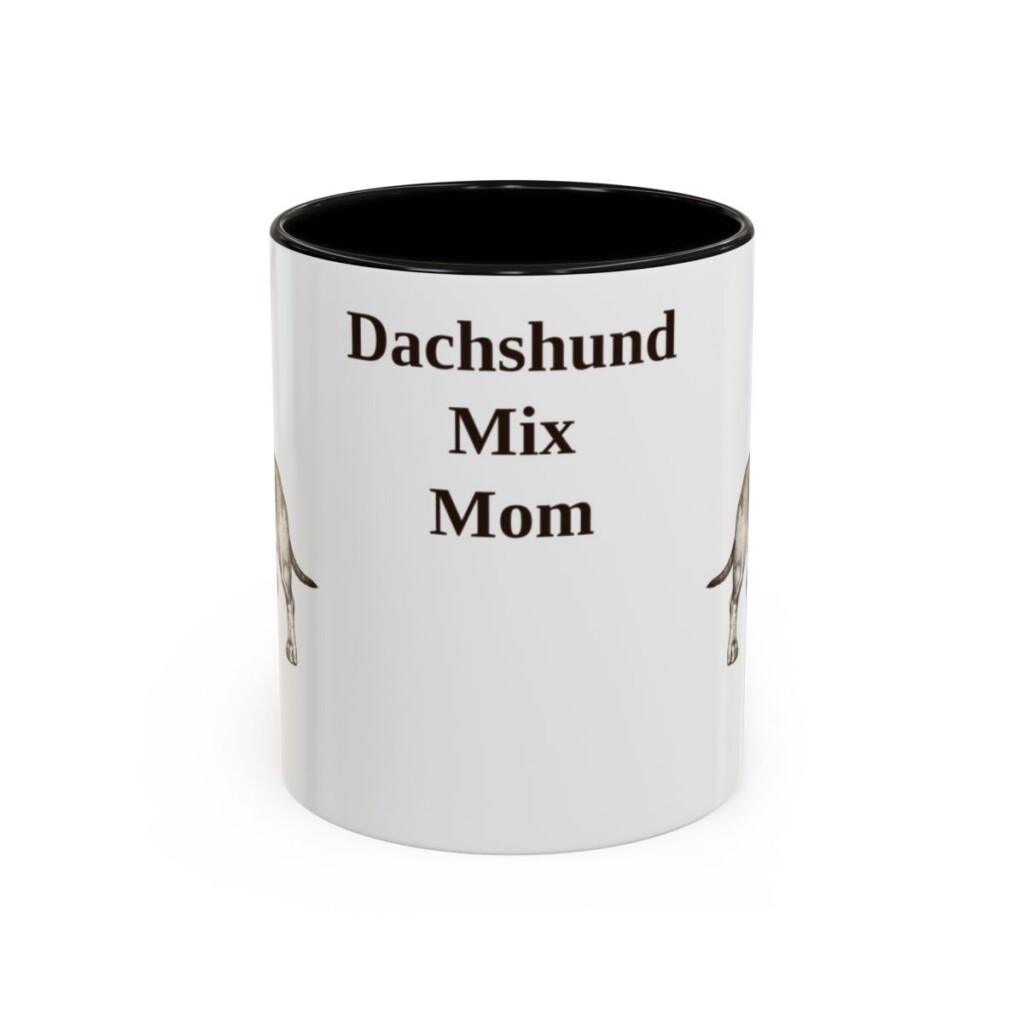 11oz Dachshund Mix Dog Mom Mug, Black, front view