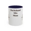 11oz Dachshund Mix Dog Mom Mug, Navy, front view