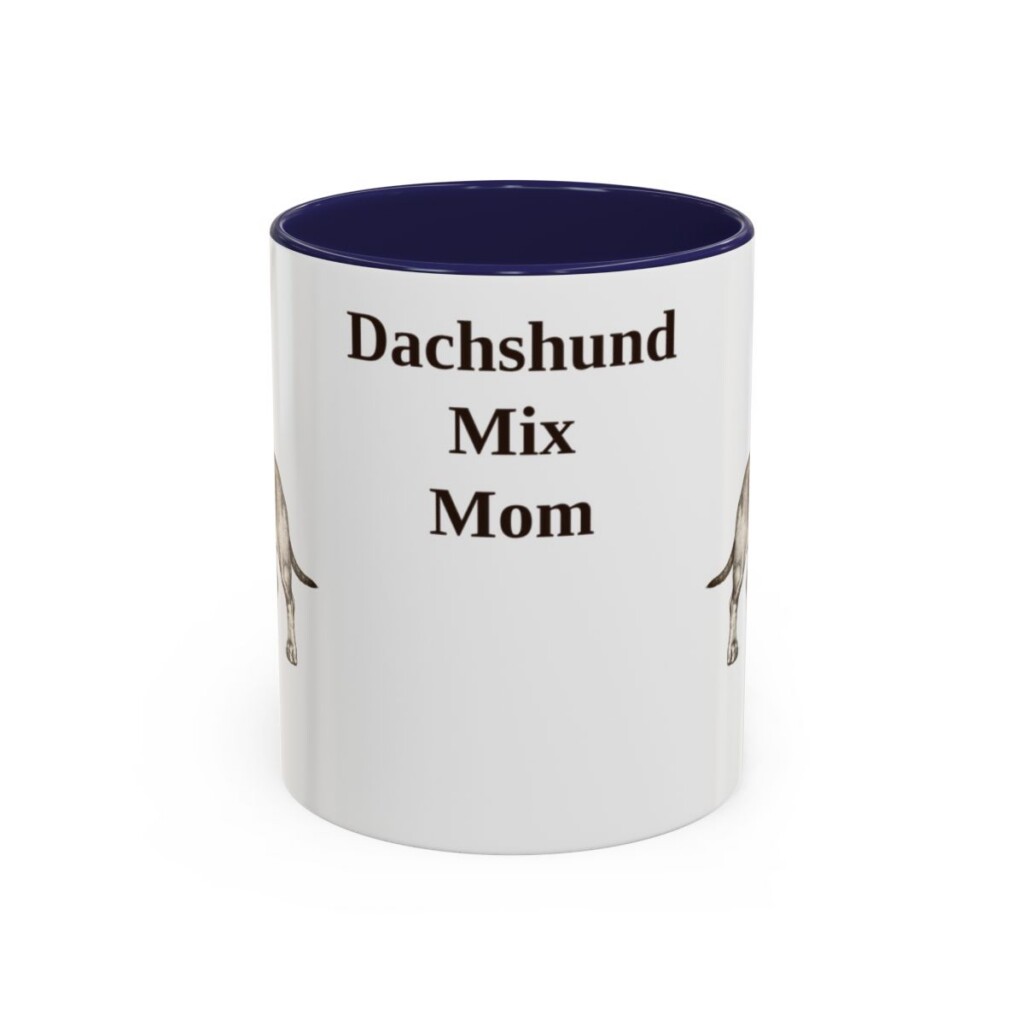 11oz Dachshund Mix Dog Mom Mug, Navy, front view