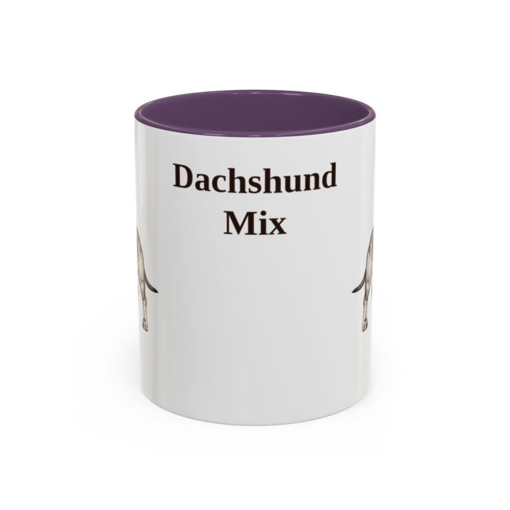 11oz Dachshund Mix Mug, Purple, front view