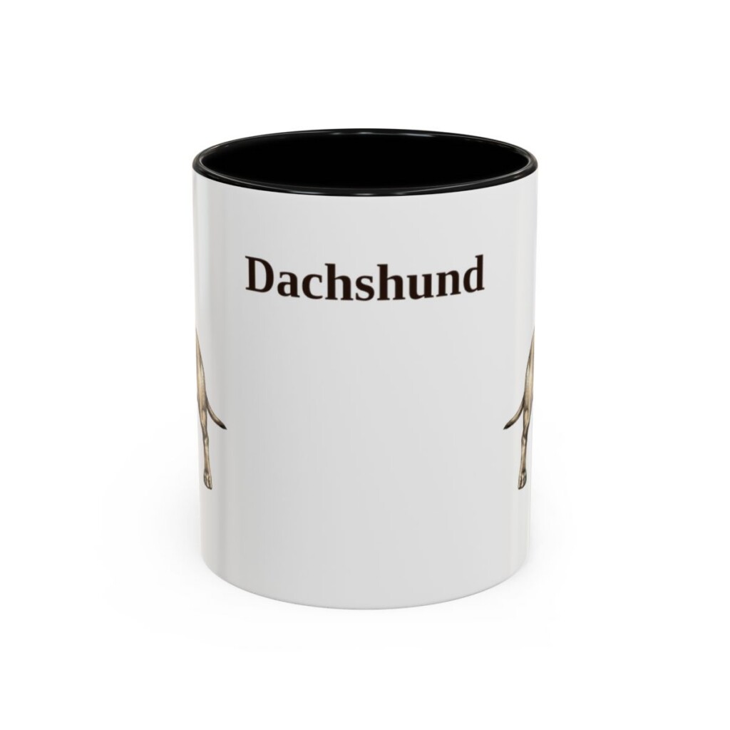 11oz Dachshund Mug, Black, front view