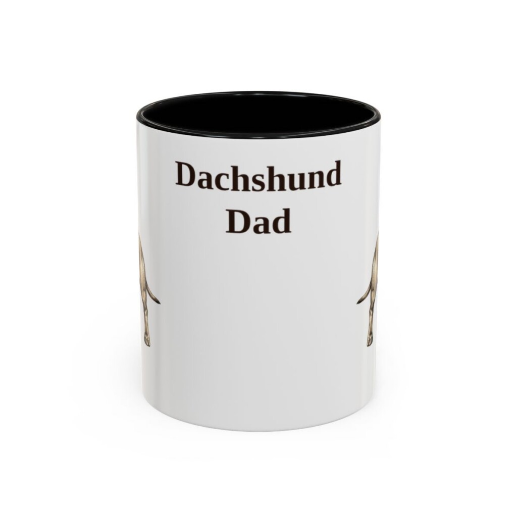 11oz Dachshund Dog Dad Mug, Black, front view