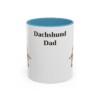 11oz Dachshund Dog Dad Mug, Light Blue, front view