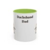 11oz Dachshund Dog Dad Mug, Light Green, front view