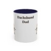 11oz Dachshund Dog Dad Mug, Navy, front view