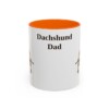 11oz Dachshund Dog Dad Mug, Orange, front view