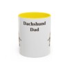 11oz Dachshund Dog Dad Mug, Yellow, front view