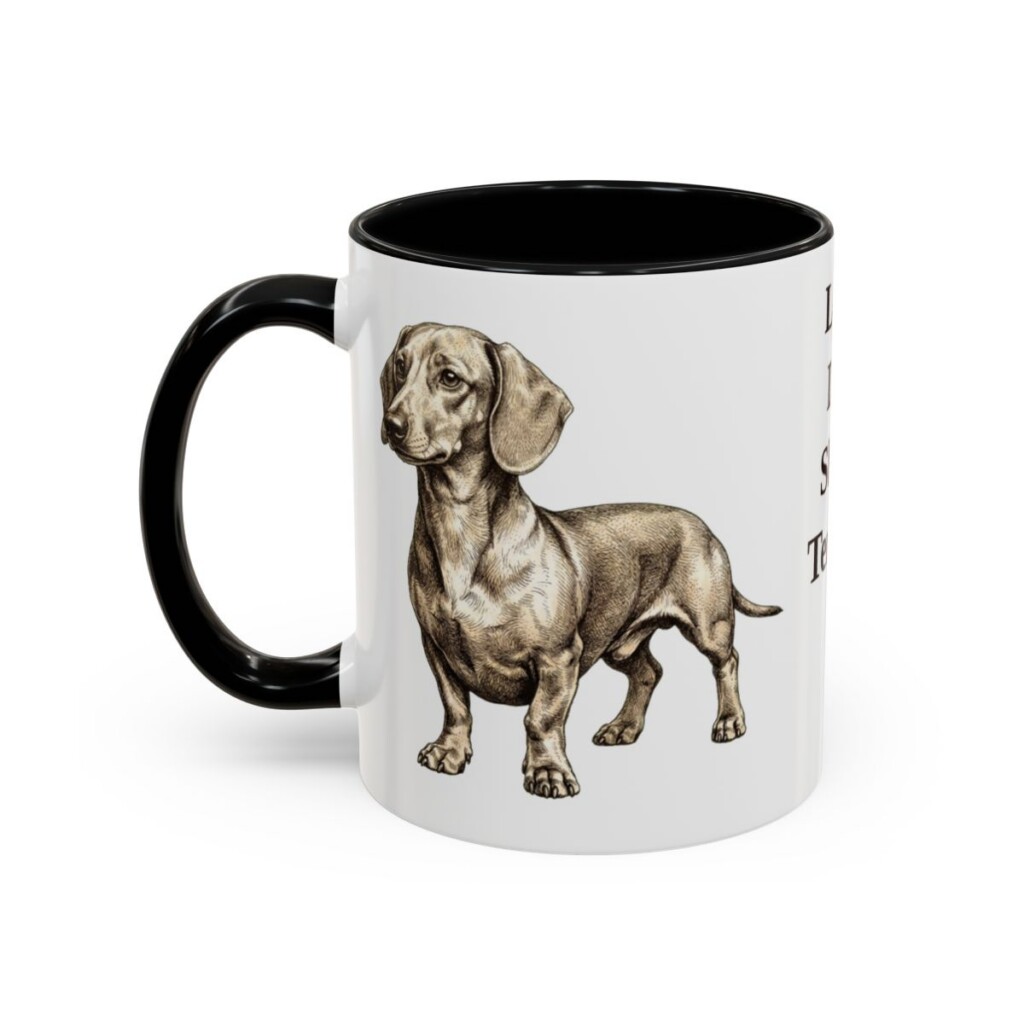 11oz Funny Dachshund Mug, Black, left side view