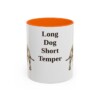 11oz Funny Dachshund Mug, Orange, front view