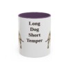 11oz Funny Dachshund Mug, Purple, front view