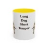 11oz Funny Dachshund Mug, Yellow, front view