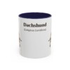 11oz Dachshund Latin Mug, Navy, front view