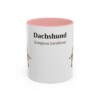 11oz Dachshund Latin Mug, Pink, front view