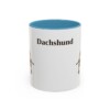 11oz Dachshund Mug, Light Blue, front view