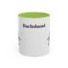 11oz Dachshund Mug, Light Green, front view