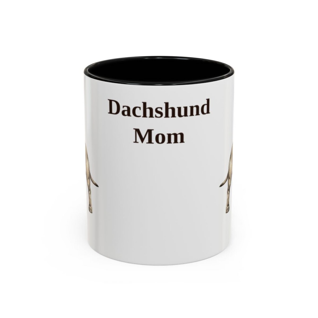 11oz Dachshund Dog Mom Mug, Black, front view